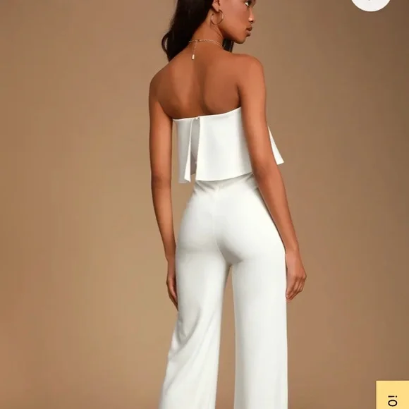 Lulu’s Power of Love White Strapless Jumpsuit - Picture 2 of 4